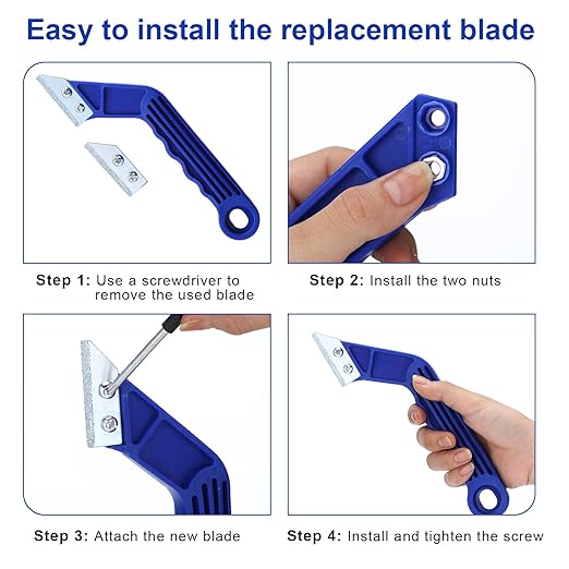 Blulu 11 Pcs Grout Float Sets Include 9.5 x 4 Inch Molded Rubber Grout Float, 6 Sponge, Angled Tile Saw with 3 Blades Replacement, Removal Tool for Masonry Stucco Drywall Concrete (Blue)