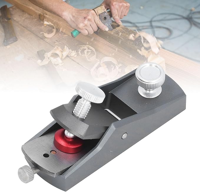 Mini Wood Planer Small Hand Planer Block Plane Aluminium Alloy Small Trimming Planer Adjustable Cutting Thickness Woodworking Tool for Wood Planing
