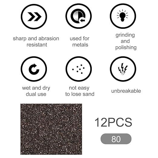 12Pcs Sanding Sponge 80 Grit Coarse Sanding Blocks for Drywall Metal Wood Washable and Reusable