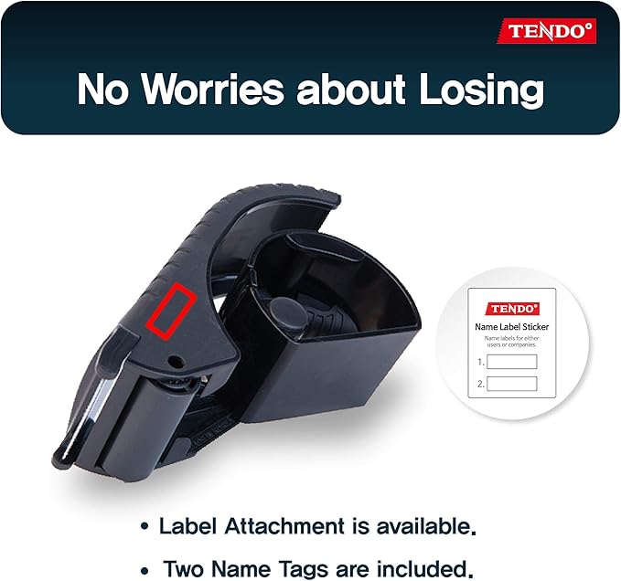 Heavy Duty Shipping Tape Dispenser: TENDO째 Essential Line ??Reusable, Replaceable, Eco-Friendly 2?쇺?Master Piece Dispenser with Patented 10째 Sloped Chromium Blades - P-1200 (3th Gen.)_Black
