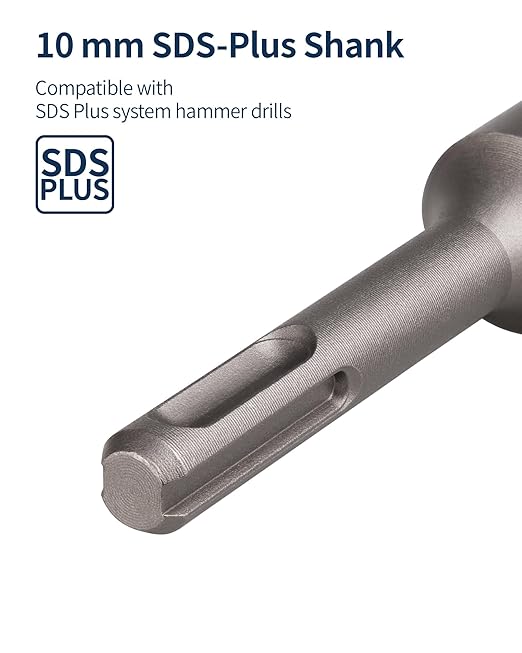 1/2 Inch x 12 Inch SDS Plus Rotary Hammer Drill Bit, Firecore Tungsten Carbide Long Drill Bits for Concrete Masonry Ceramic Tile Cement Walls Brick Rocks Stone, Brocas para Concreto