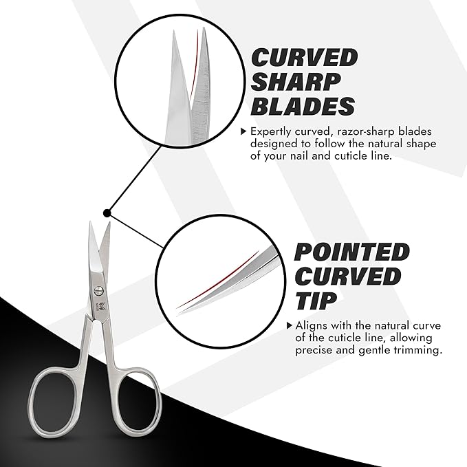 MUSI Nail Cutter & Cuticle Cutter with Multi-Purpose Scissors for Nails, Cuticle, Eyebrow, Eyelash & Dry Skin,Trimmer & Nippers, Hangnail Remover, Premium Stainless Steel Grooming kit