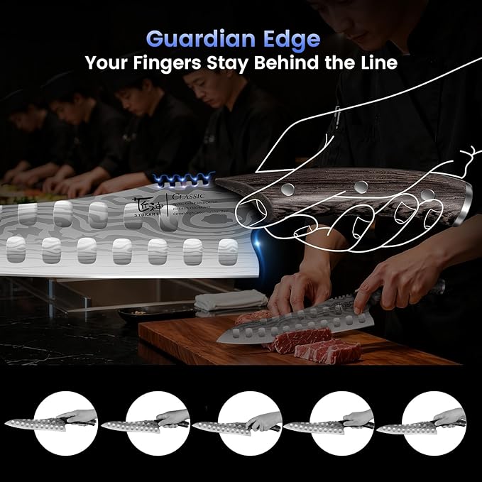 Gyutou Chef Knife, 9.5 Inch Japanese Style Multi-purpose Kitchen Knife, Ultra Sharp Durable Professional-grade for Slicing, Chopping, Dicing, Ergonomic Anti-slip Handle, Trusted by chefs