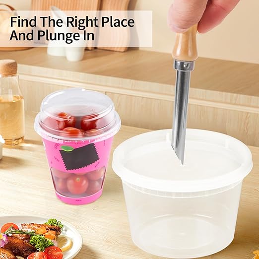 Straw Puncher for Plastic Lids Lemonade, Hole Puncher for Plastic Lids, Lemonade Cup Lid Hole Puncher for Straw (2 Pack)