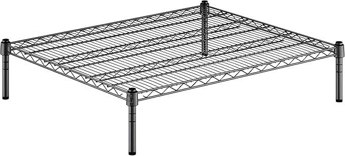 30" x 36" x 8" Black Epoxy Wire Storage Shelf, Dunnage Rack, Commercial 1 Tier Small Shelf