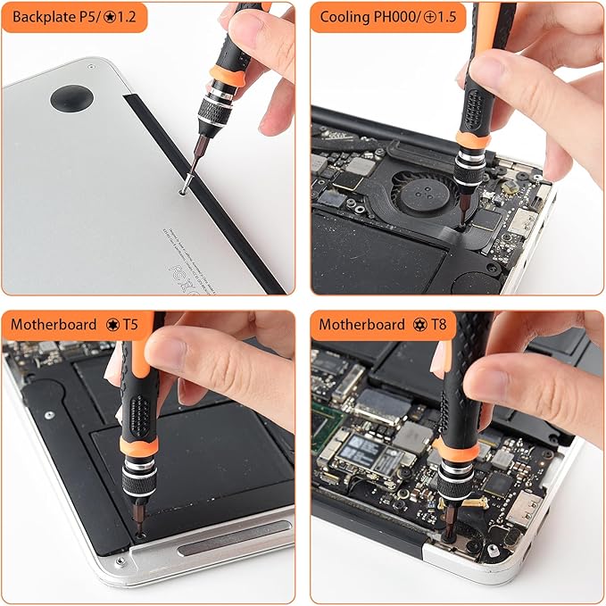 ASTARON 17 in 1 Screwdriver Set for MacBook, Repair Tool Kit with T3 T4 T5 T6 T8 P2 P5 PH000 Ph00 Y00 Magnetic Torx Bit & Opening Tool for Laptop, Macbook Air and Pro, Xbox, PS4