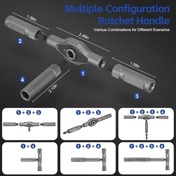 Screwdriver Set, Bsntek 24 in 1 Magnetic Screwdriver Set, Detachable T Handle Ratchet Screwdriver, Mini Precision Tool Kit for PC Furniture Watch Bicycle DIY