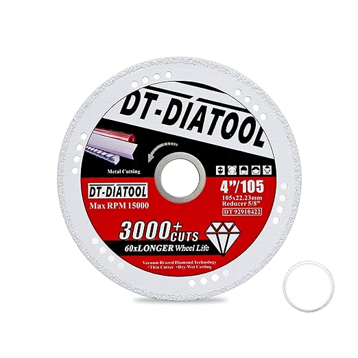 DT-DIATOOL Diamond Cut Off Wheels 4 x 7/8" for Steel Iron Rebar Metal Cutting Blades for Angle Grinder