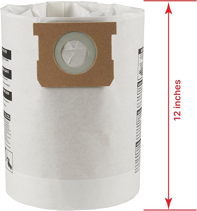 Shop-Vac 9066233 Disposable Filter Bags, Fits 10-14 Gallon Vacs, For Dry Pick-Up Only, Non-Hazardous Materials, (3-Pack)