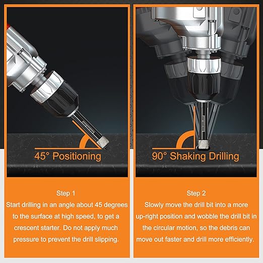 3 Packs Dry Diamond Drill Bits Set 9/16" 14mm Vacuum Brazed Diamond Hole Saws for Granite Tile Ceramic Marble Stone Glass and More Hard Materials (not for Wood), Round Shank with Storage Case
