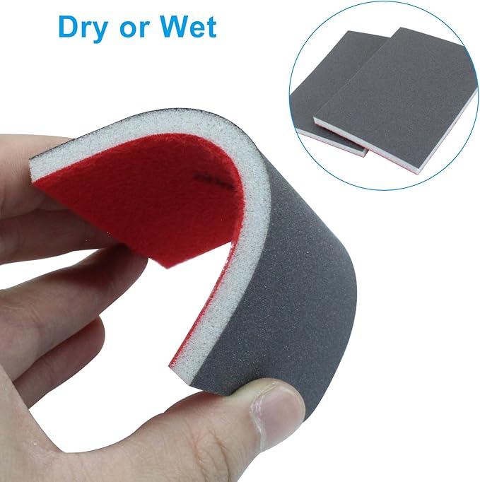 20Pcs 1000 Grit Sanding Sponge, 4" x 3" Soft and Cozy Sponge Wet Dry Sandpaper, Ultra Fine Grit Sanding Sponge for Smooth Finishing
