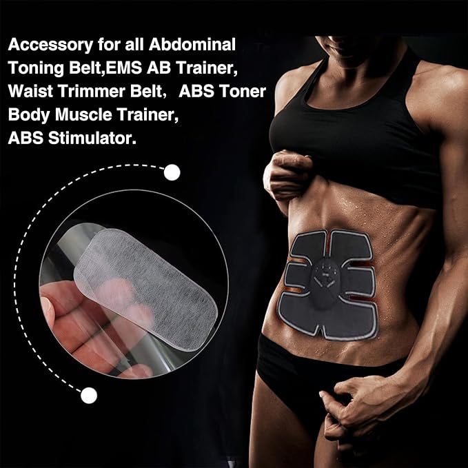 PAMASE 50/80 Pcs Gel Pads for Abs Stimulator - Replacement Pads for Abdominal Muscle Trainer, Reusable Ab Workout Toner Belt Accessory