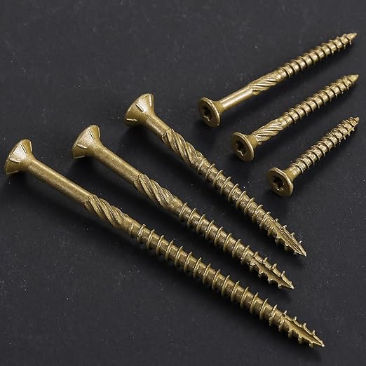 #10 * 3-1/2" Deck Screws, (117pcs) 2 lbs.Exterior Wood Screws, Rust Resistant epoxy Coated, Bronze, T25 Star Bit