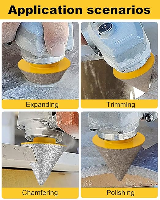 Diamond Beveling Chamfer Bit, Diamond Countersink Drill Bit for 1-7/8"(48mm) Hole Enlarging Trimming Grinding in Tile, Marble, Glass, Granite, Ceramic with 5/8-11" Thread Adapter