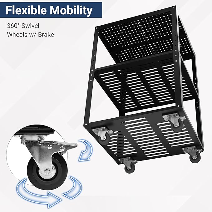 Planer Stand, 27.6" x 24" Tabletop, 31"- 44.7" Height Adjustable, 550 LBS Capacity Planer Table with 4 Stable Casters & Storage Space, for Most Planers, Saws, Bench-top machines, Power Tools