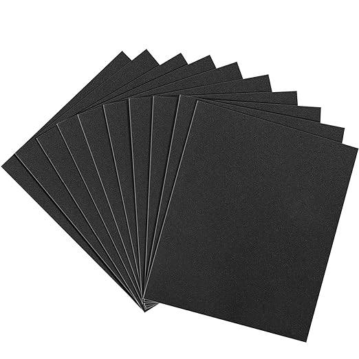 240 Grit Sandpaper, 9 x 11 Inch Wet Dry Sand Paper Hand Abrasive Sanding Sheets for Wood Metal Automotive Sanding and Polishing - 10 Sheets