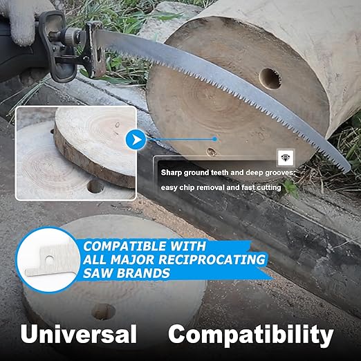 16.5 inch Wood Pruning Saw Blades, 3 Pcs Japanese Teeth Reciprocating Saw Blade 5TPI for Tree Trimming, Wood Cutting with Storage Box
