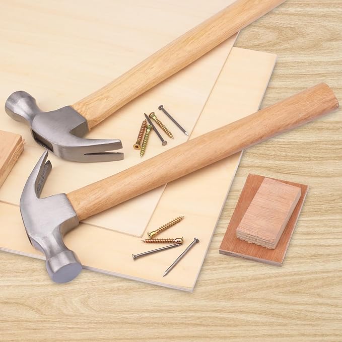 5 Pack 16 OZ Claw Hammer with Wood Handle for Husband, Dad, or Friends! Ideal for Woodworking, Repairing, and Nailing
