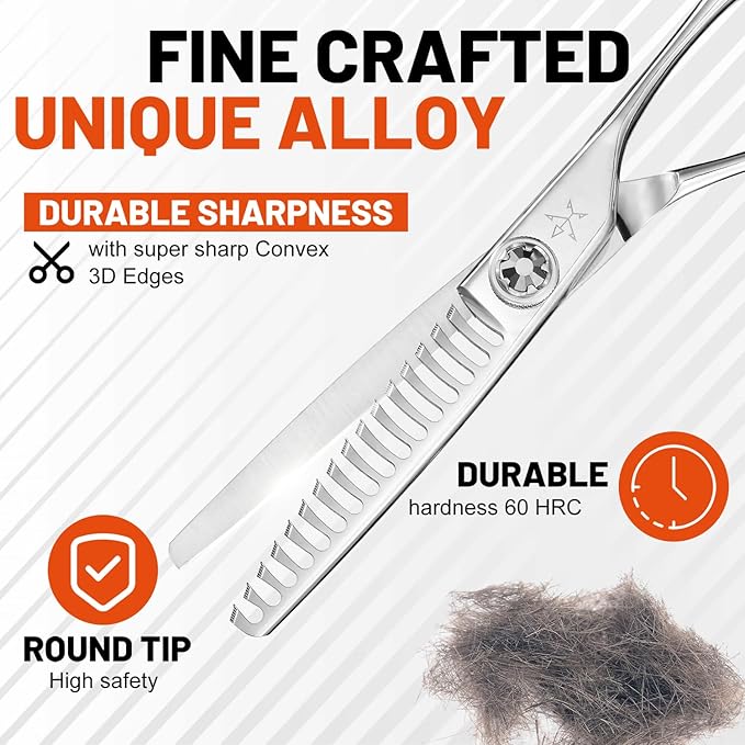 High-end Professional Hair Cut Thinning Scissors Hair Cutting Teeth Shears Barber Hairdressing Texturizing Scissor Extremely Very Sharp 6 Inch Stainless Steel Alloy For Men Women Salon& Home