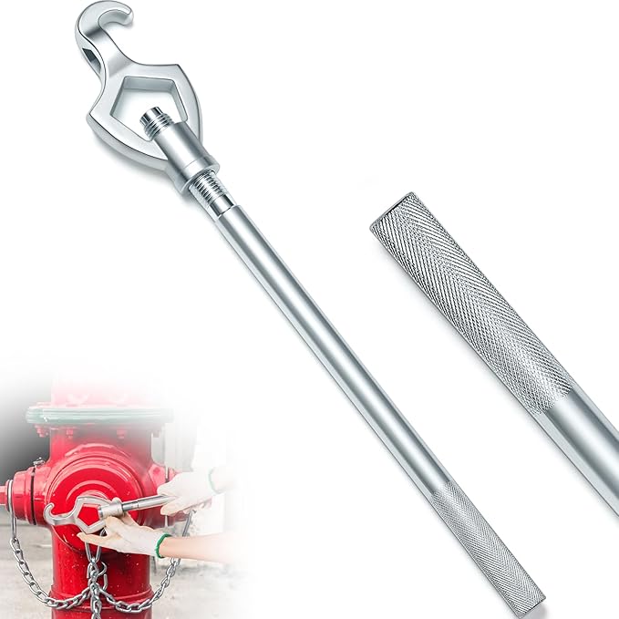 Tandefio 1 Pcs Fire Hydrant Wrench Adjustable, 1-1/2 to 3 20 Inch Multifunctional Hydrant Wrench for Tightening Fire Nuts Tightening Water Pipes, 3 Position Adjustable Nuts 1-1/2 to 3