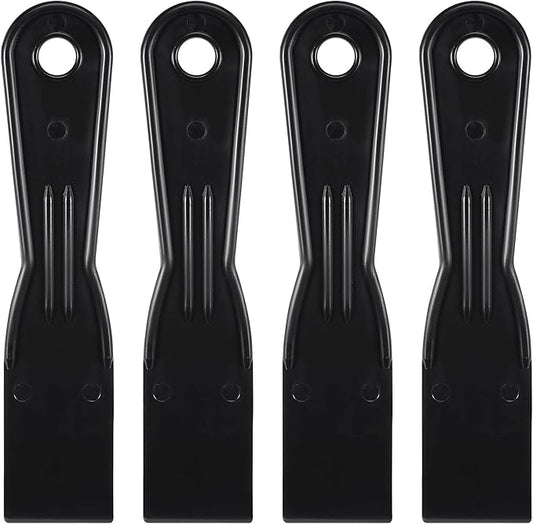 uxcell Putty Scraper 1.5" ABS Plastic Spatula Drywall Patch Repair Spreader Wall Covering Smoother Black 4Pcs