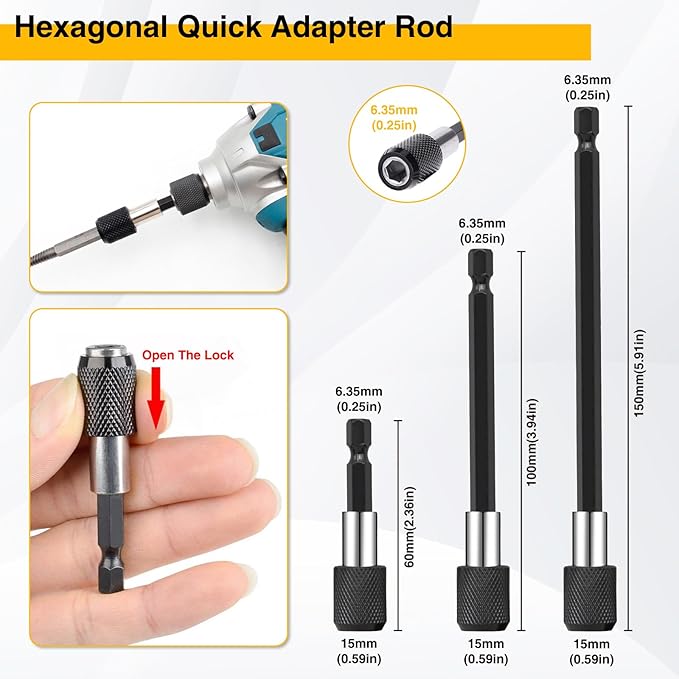 38Pcs Flexible Drill Bit Extension, 105째 Right Angle Drill, Bit Holder, Hex Socket Adapter, Bendable Drill Bit Extension, Bit Holder Extension Screwdriver Bit Kit