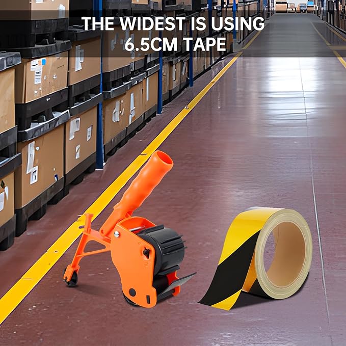 Abizarch Floor Tape Applicator, Manual Pushing Tape Marking Tool, Plastic Hand Push Tape Roller, Tape Bonding Marking Machine for Driveway Aisle Marking Decoration