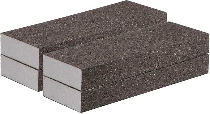 HARFINGTON 4pcs Fine Sanding Sponge Blocks 240-320 Grit Foam Sanding Block for Polishing Kitchen Metal Wood Drywall, 200x70x25mm