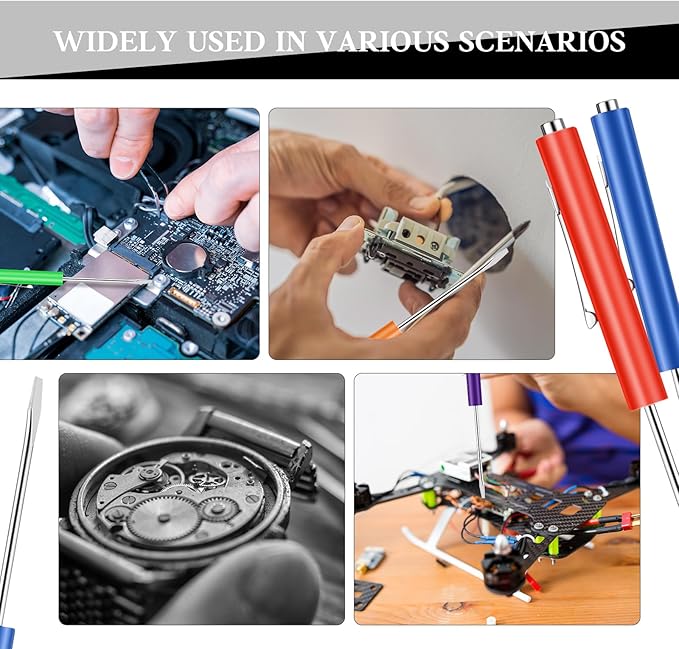 24 Pieces Pocket Screwdriver Mini Tops And magnetic pocket screwdriver with A Single Blade Head for Mechanical, Electrician (Colorful)
