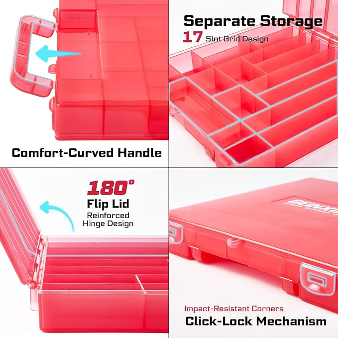 98Pieces 1??2??Impact Screwdriver Bits Set, Magnetic S2 Steel (Phillips/Slotted/Square/Torx/Hex/Security Torx) Driver Bits Tips,Impact Bit Holder and Nut Driver with Red Storage Box Case