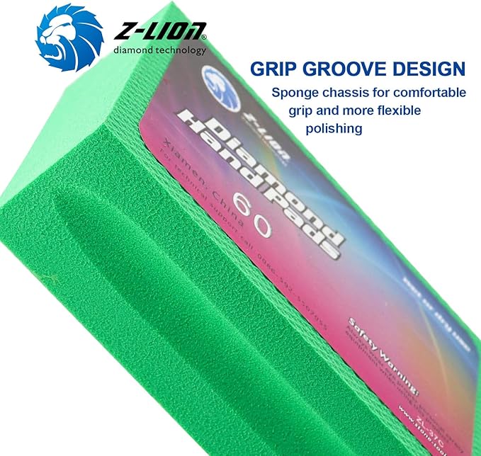 Z-Lion Diamond Hand Polishing Pads Electroplated Grit 60 for Glass Stone