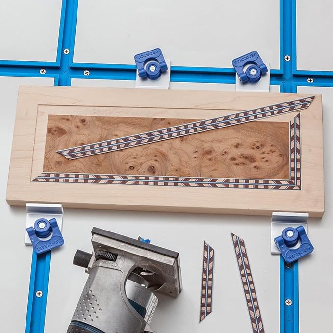 Rockler T Track Stop Kit (4 Pack) - Aluminum T Track Hold Down Clamps, Inline & Short Stops - 5/8??Tall