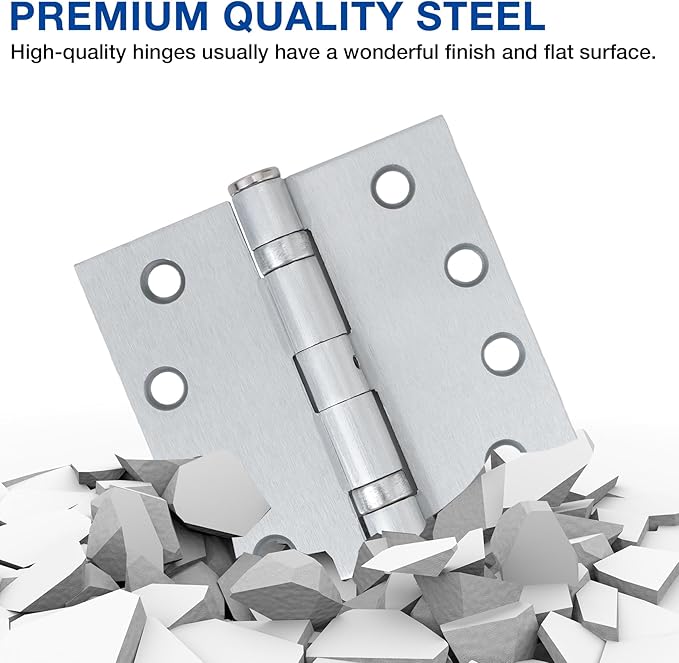 1 Pack Satin Chrome 4 Inch Heavy Duty Commercial Ball Bearing Door Hinges