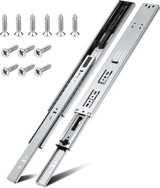 1 Pair | Soft Close Drawer Slides 18 inch, HBL??Heavy Duty Cabinet Drawer Slides Replacement - Ball Bearing Full Extension, 200 LB Capacity, Made of Cold-Rolled Steel, Rust-Resistant & Long-Lasting.