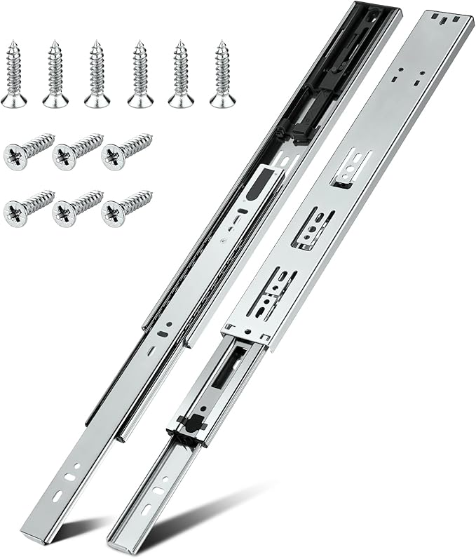 1 Pair | Soft Close Drawer Slides 22 inch, HBL??Heavy Duty Cabinet Drawer Slides Replacement - Ball Bearing Full Extension, 200 LB Capacity, Made of Cold-Rolled Steel, Rust-Resistant & Long-Lasting.