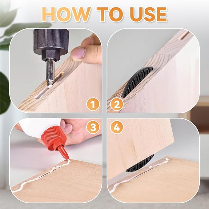 50 Pcs PA Biscuit Joiners with Zippered Storage Bag Sturdy Woodworking Joiner Plates Biscuit Joiner Tool for Composite Decking Door Frame Fixing Crafting Furniture & Frame Assembly