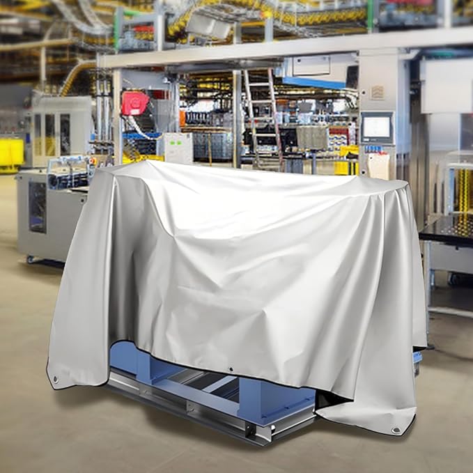 Jumbo Machine Cover - Breathable, Rust Preventing, Water & Dust Proof, Tear Resistant Silver (Silver+Black, 112.20*72.83)