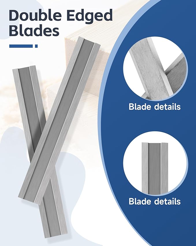 2.5" Carbide Paint Scraper Blades, Double-Edged Reversible Replacement Tungsten Steel Blades, Fit for 2.5in scraper, for Removing Paint, Wood, Glue and Grout - 2pcs