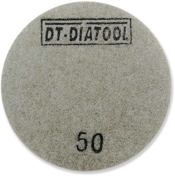DT-DIATOOL Concrete Polishing Pads 3 inch/80mm for Concrete, Cement and Terrazzo Floors Processing, Repairing and Renovating, Dry or Wet Use Diamond Grinding Pads Grit 50 3pcs