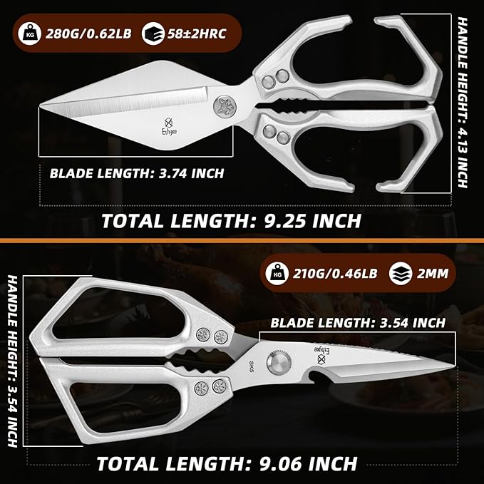 Kitchen Shears Set ??Heavy Duty Japanese Stainless Steel Kitchen Scissors, Ultra Sharp Meat Scissors Dishwasher Safe, Cooking Scissor for Food, Christmas Gifts for Men Women