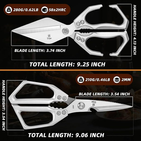Kitchen Shears Set ??Heavy Duty Japanese Stainless Steel Kitchen Scissors, Ultra Sharp Meat Scissors Dishwasher Safe, Cooking Scissor for Food, Christmas Gifts for Men Women