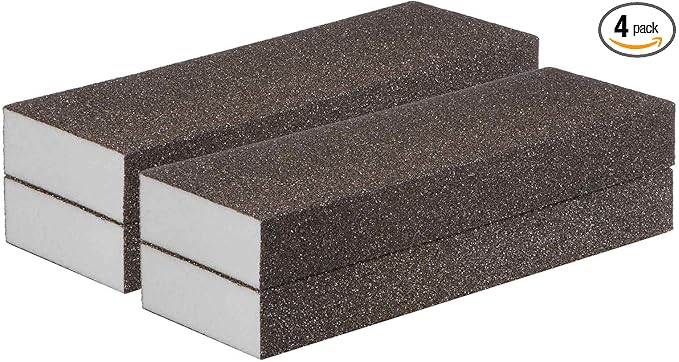HARFINGTON 4pcs Medium Grit Sanding Sponge Blocks 120-180 Grit Foam Sanding Block for Polishing Kitchen Metal Wood Drywall, 200x70x25mm