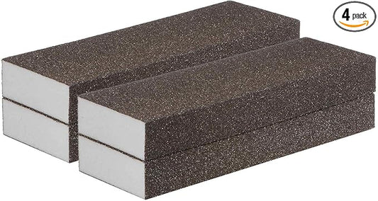 HARFINGTON 4pcs Medium Grit Sanding Sponge Blocks 120-180 Grit Foam Sanding Block for Polishing Kitchen Metal Wood Drywall, 200x70x25mm