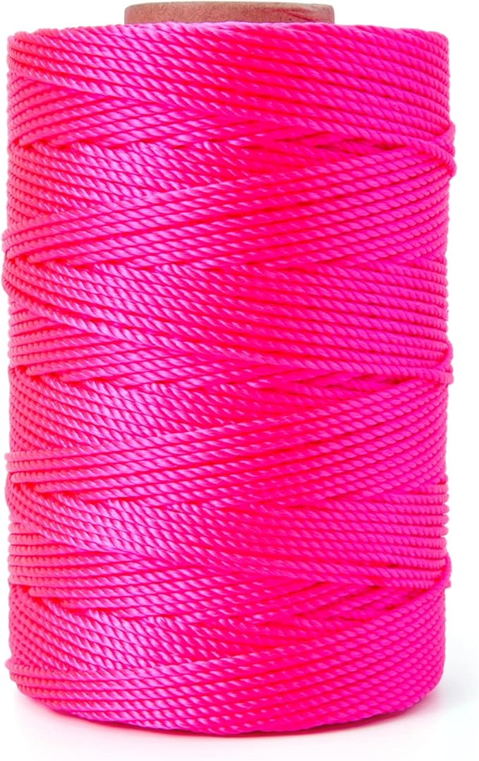 HONGDA Twisted Nylon String, #18 x 540FT Mason Line String, Nylon Twine for Masonry Job, Trot Line, Decoy Line, Net Making and Mending, Workshop, Crafts, Gardening