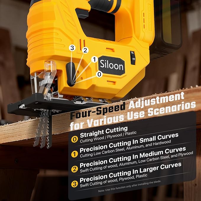 Jig Saw with De-walt 20v Battery,Cordless Jigsaw with 7 Speed Variable Up to 3200RPM, LED Light, 45° Bevel Cuts,3 Orbital Settings for Straight/Curve/Bevel/Circle Cutting(Battery Not Included)