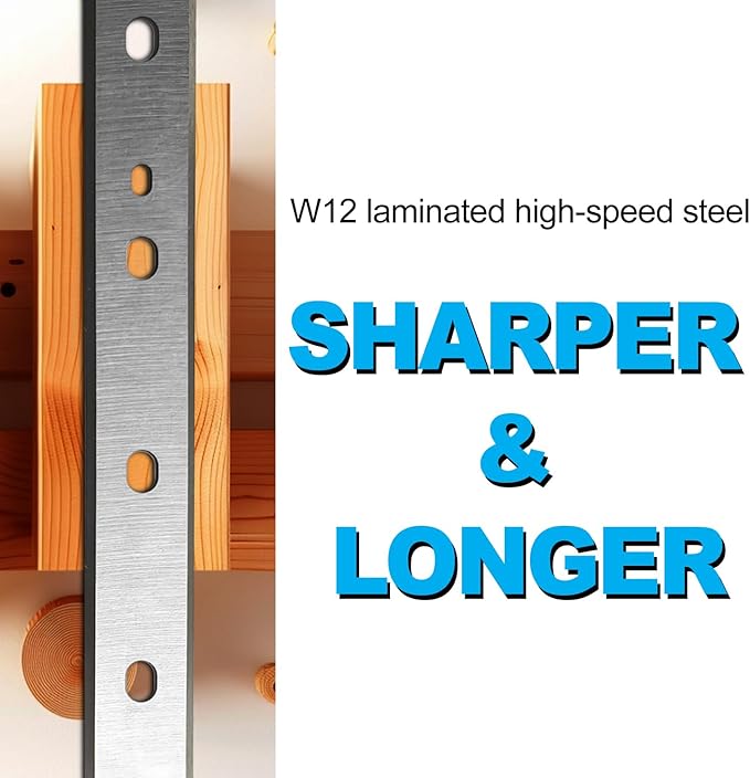 HSS Planer Blades Knives for DeWalt DW735 7352 735X Thickness Planers with 13 Inch Replacement Heat Treated Double edge 1 Set (3 pcs)