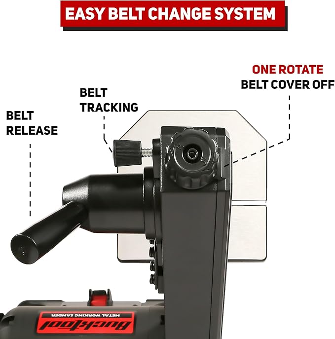 Bucktool Low Speed Bench Belt Grinder Combo, 2.1A 1x30 inch Belt & 6 inch Grinder, 1/3 HP Low Speed Bench Belt Disc Sander Combo for Knife Making, Sharpening, Woodworking, Metalworking