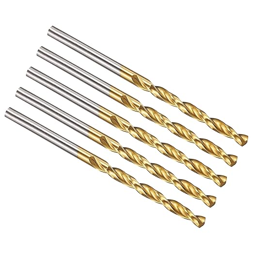 PATIKIL 2.9mm Drill Bit, M42 8% Cobalt High-Speed Steel Jobber Straight Shank 135° Titanium Nitride (TiN) Coated for Hard Metal Stainless Steel - 5 Pack