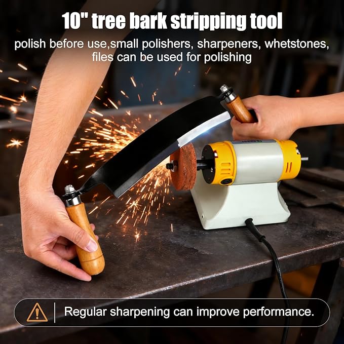 10'' Draw Knife,Draw knife debarking tool,Curved Draw Knife,Draw Shave Tool Debarking Hand Tool,ergonomic handle,simple and effortless to use,bark stripper tool