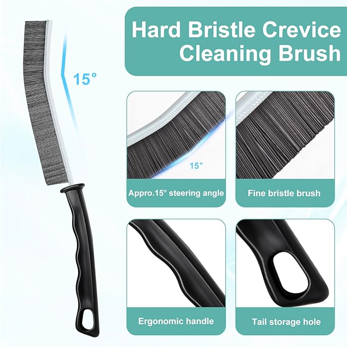 Crevice Cleaning Brush，Hard-Bristled Grout Brush，2024 New Multifunctional Gap Cleaning Brush Tool，Dead Corners Brushes for Bathroom Kitchen Tiles Window Door Slots，3pcs